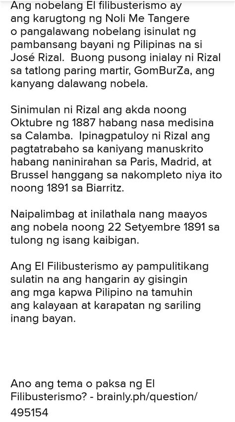 Kaligirang Pangkasaysayan Ng El Filibusterismo – Buod Ng .
